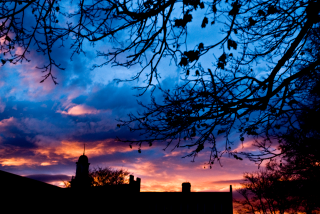 Graduate school at sunset Graduate School at sunset